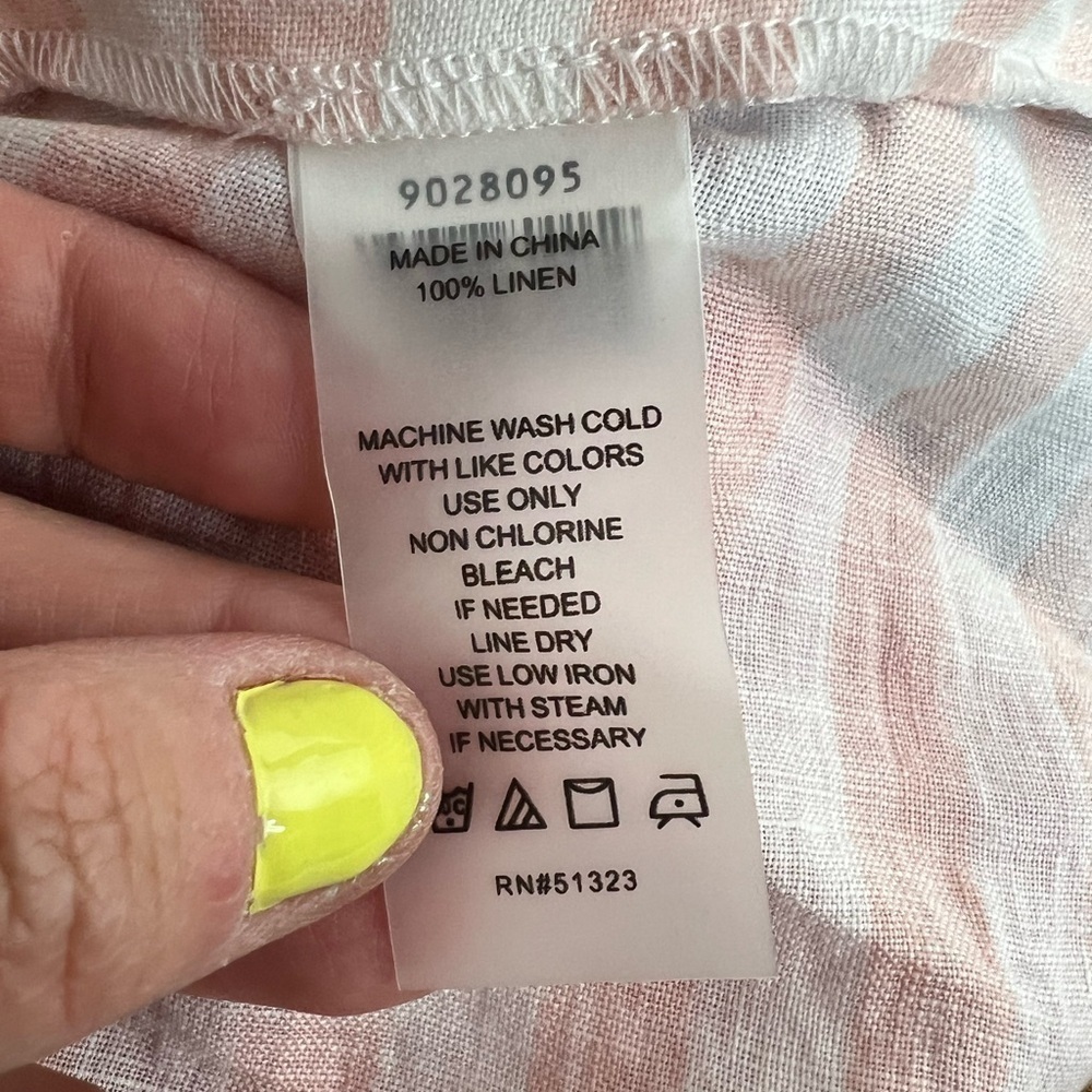 NWT Vince Camuto Womens X Small Linen Pink Stripe Adair One Shoulder Top XS - Picture 11 of 11